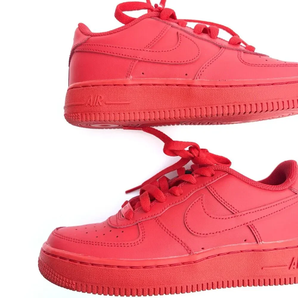 Nike Air Force 1 Youth Size 5Y Triple Red Low Top Sneakers Casual Shoes